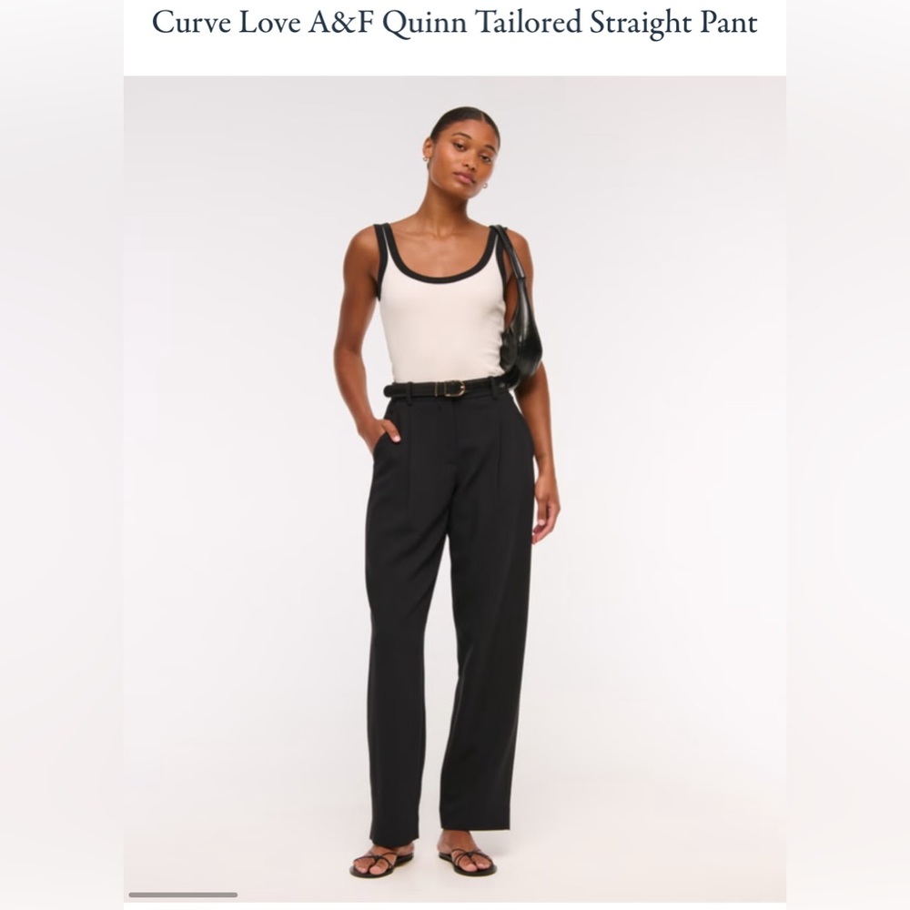 Abercrombie Women’s Curve Love Quinn Tailored Straight Pant 32 Short